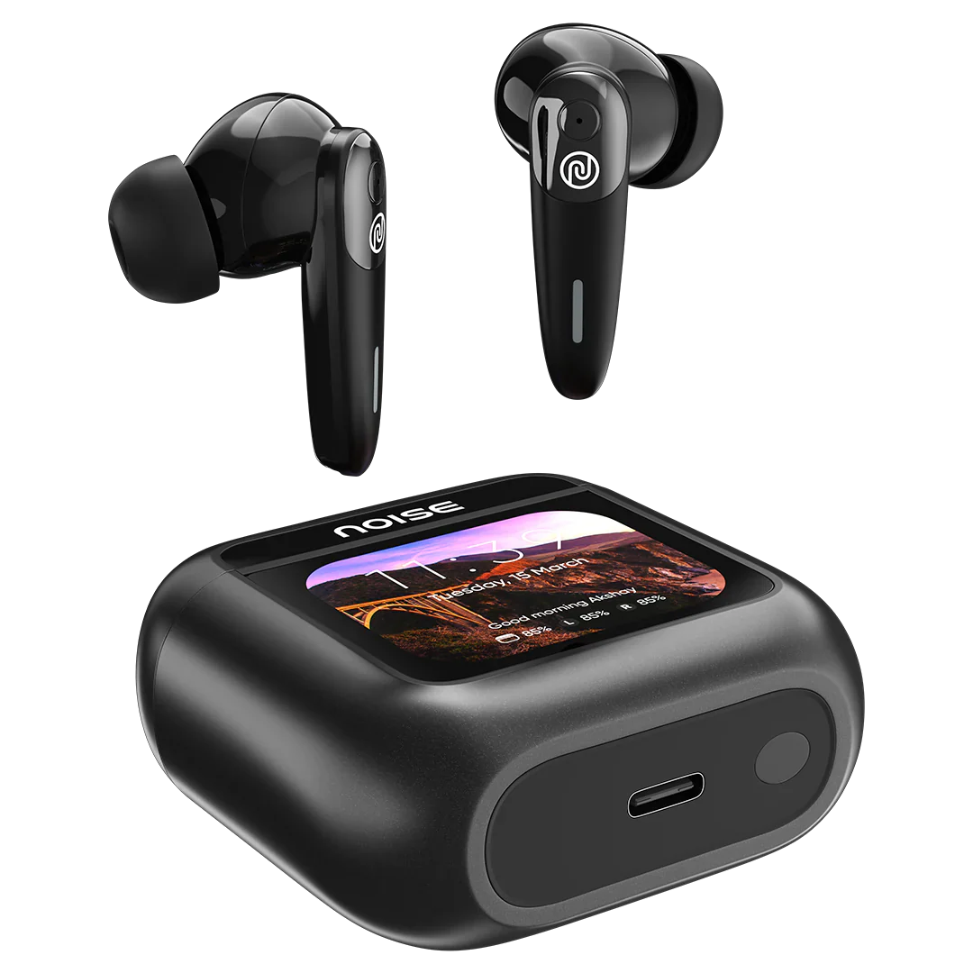 Newly Launched View Buds in-Ear Bluetooth TWS - 1.75" HD Smart Touch Display, ANC (up to 32db), in-Built EQ Modes, in-Built Storage, 40Hr Playtime, BT v5.3