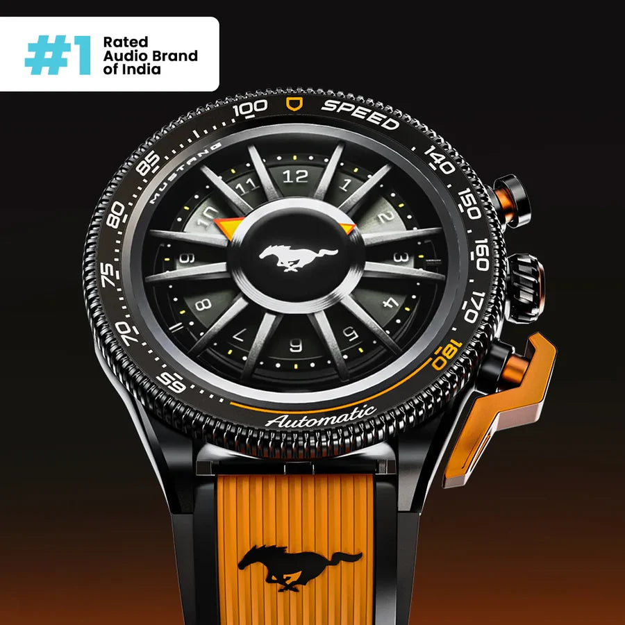 Mustang Stallion Turbo Smartwatch GoBoult Mustang Stallion – Premium AMOLED Smartwatch with official FORD Mustang Partnership, Functional rotating bezel and long battery life.