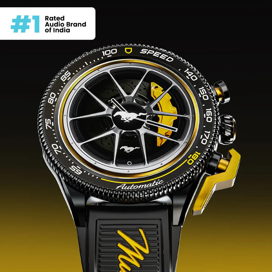 Mustang Stallion Turbo Smartwatch GoBoult Mustang Stallion – Premium AMOLED Smartwatch with official FORD Mustang Partnership, Functional rotating bezel and long battery life.