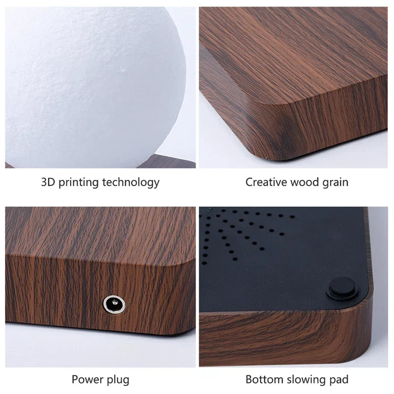 Luxe Floating Moon Lamp with Magnetic Levitation, Spinning LED Light & 3 Color Modes for Home & Office Décor