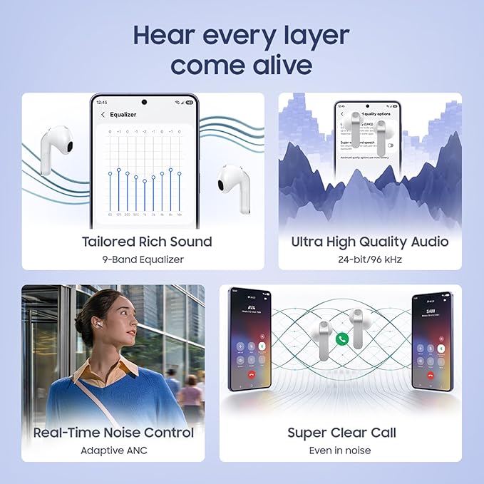 Galaxy Buds 4 Pro ANC – Crystal Clear Sound, Air Noise Cancellation, No Distractions