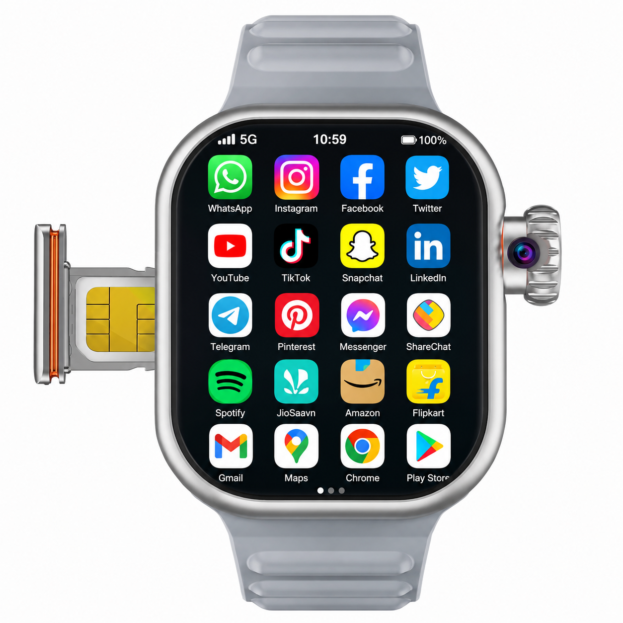 Galaxy S10 Ultra Watch ( 4G/5G SIM +12 MP Camera) 2 Strap Free In Box🎁